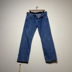 Wrangler Stretch Comfort Spandex Denim Jeans Pants Men 36x29 Blue Wash Western
